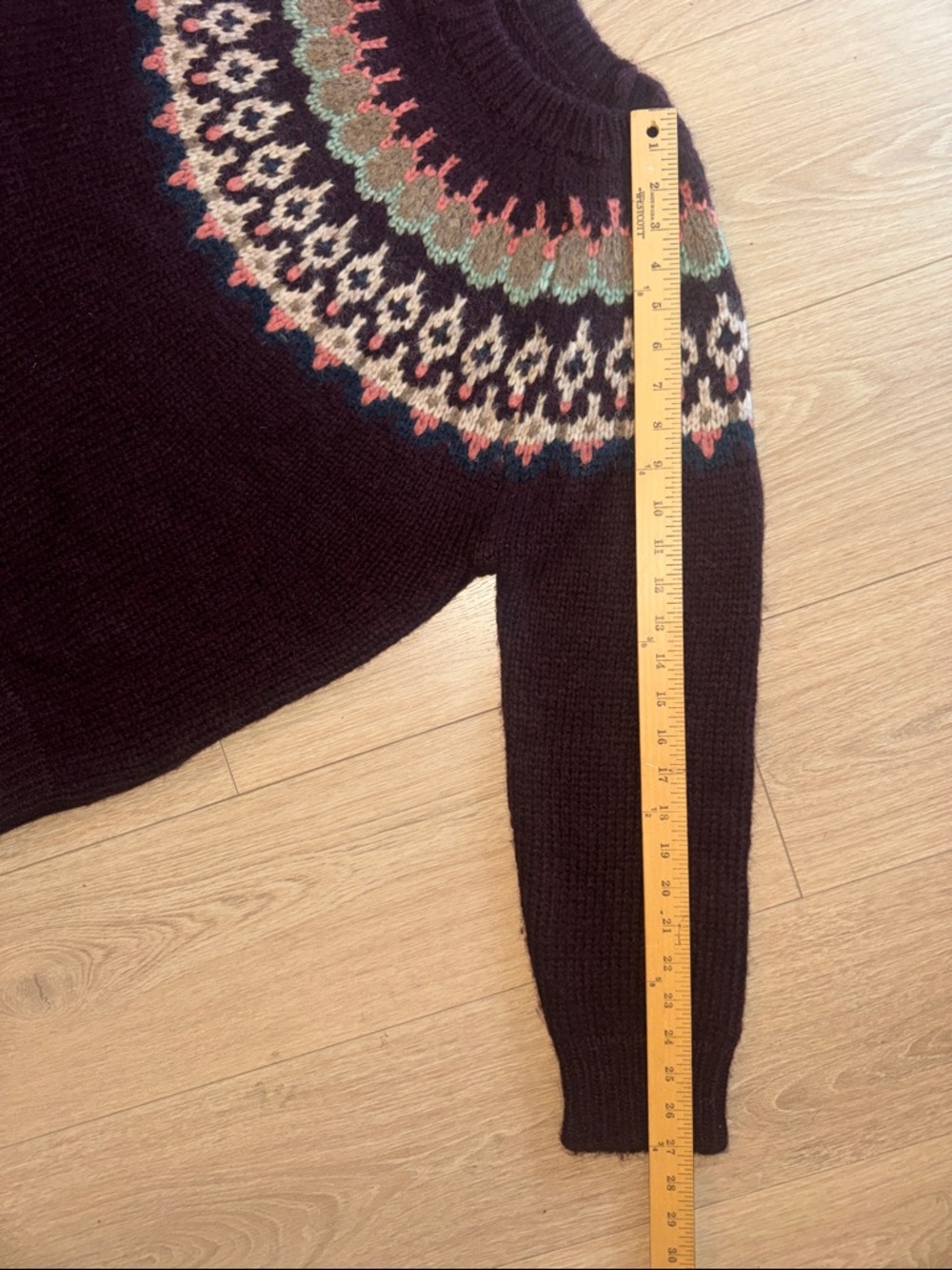 TOAST Alpaca Cotton Wool Patterned Yoke Fair Isle Sweater Size M - Picture 13 of 13